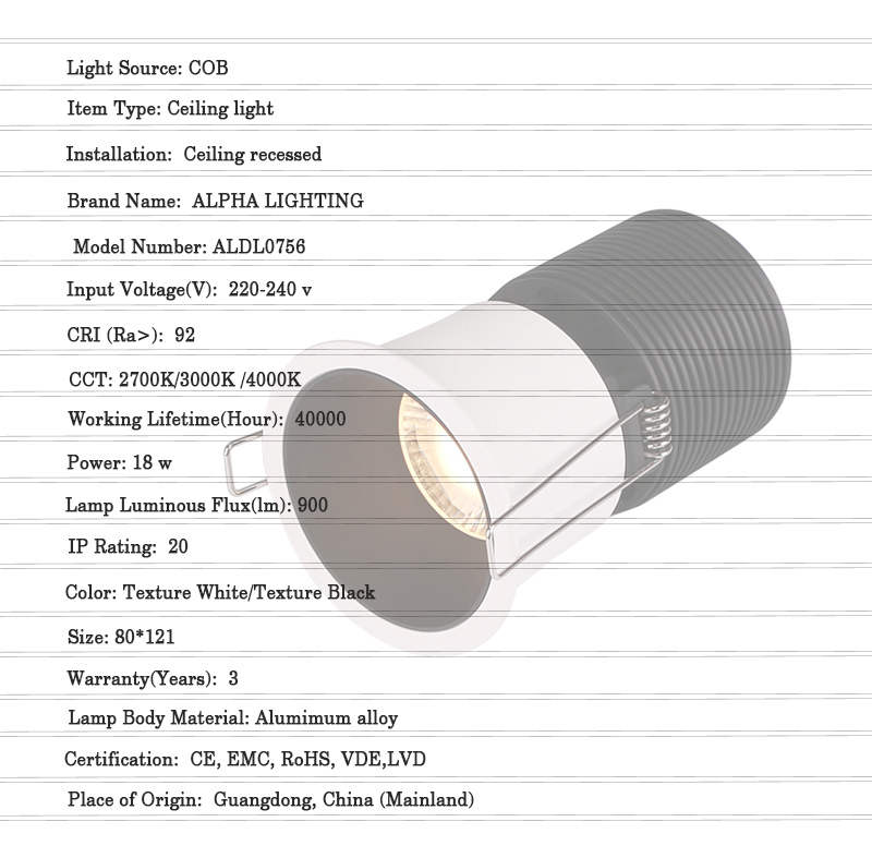 Led Anti Glare Light Downlight 