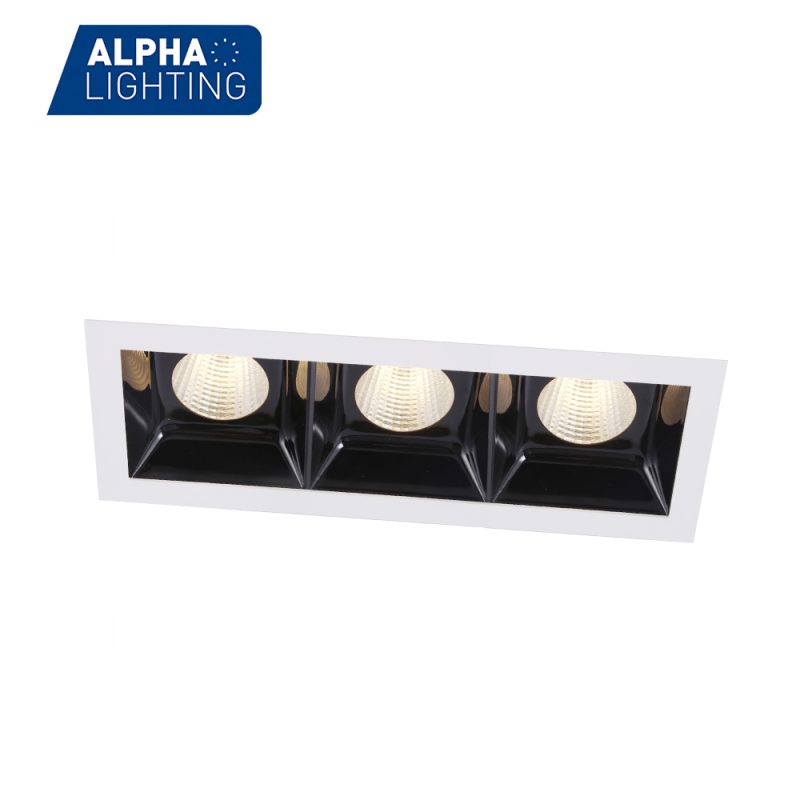 Dimmable triple heads led linear downlight