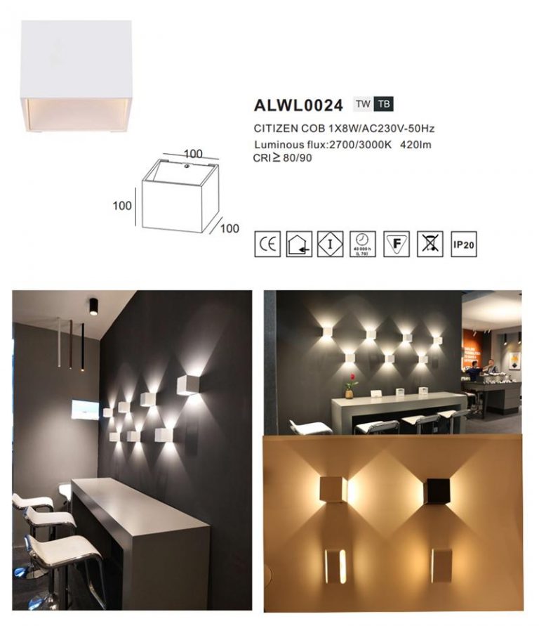 Cube Up and down wall light | indoor lighting | ALPHA LIGHTING.