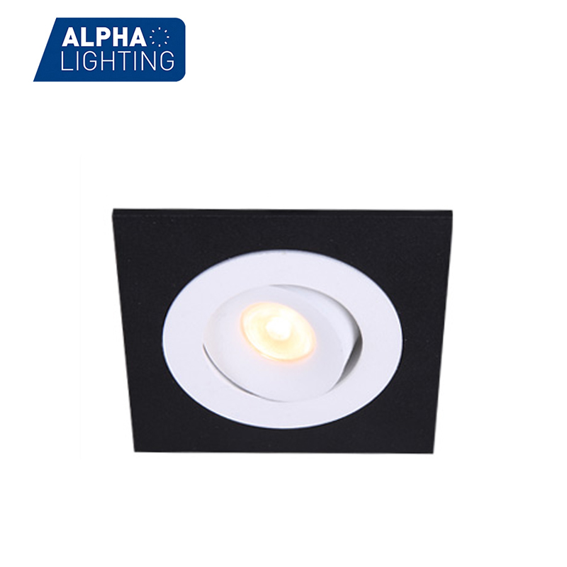 Aluminium Energy-Saving  Modern Square Led COB Adjustable Recessed Downlight