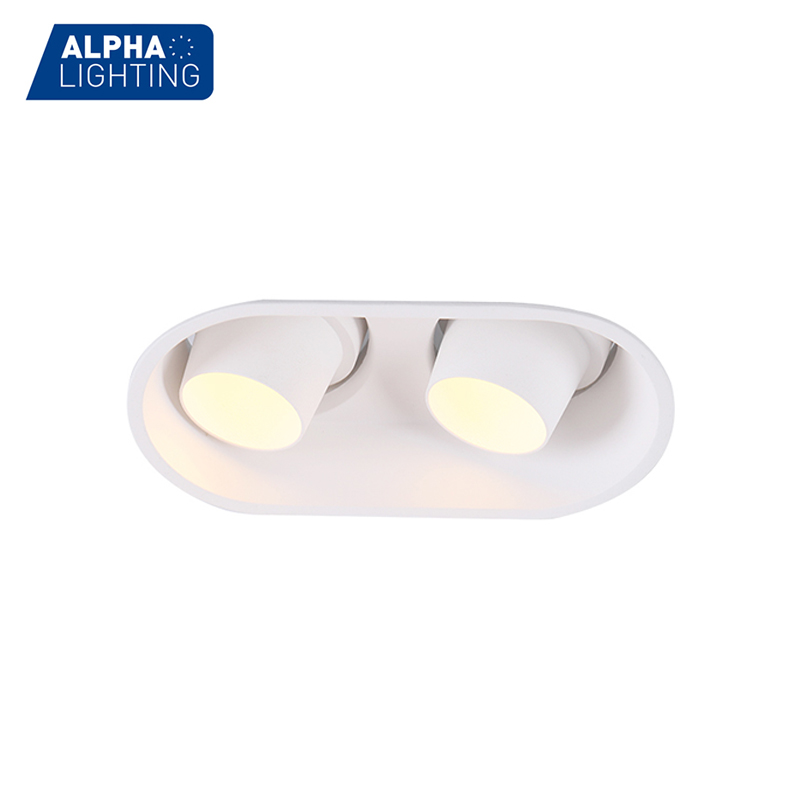 Modern Round Double Head Indoor IP20 LED Recessed Downlight GU10 Fixture