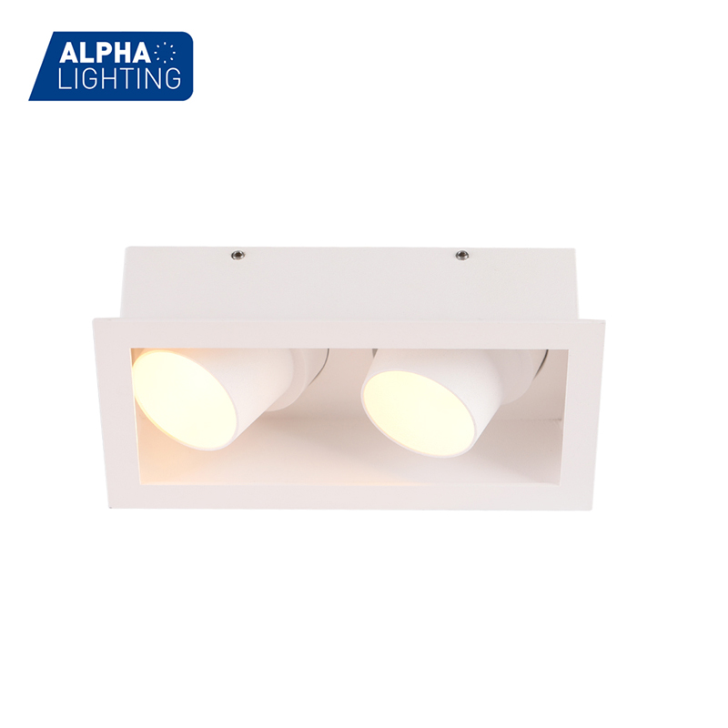 Double Head Recessed LED Indoor Rotatable Adjustable Downlight Gu10 Fixture