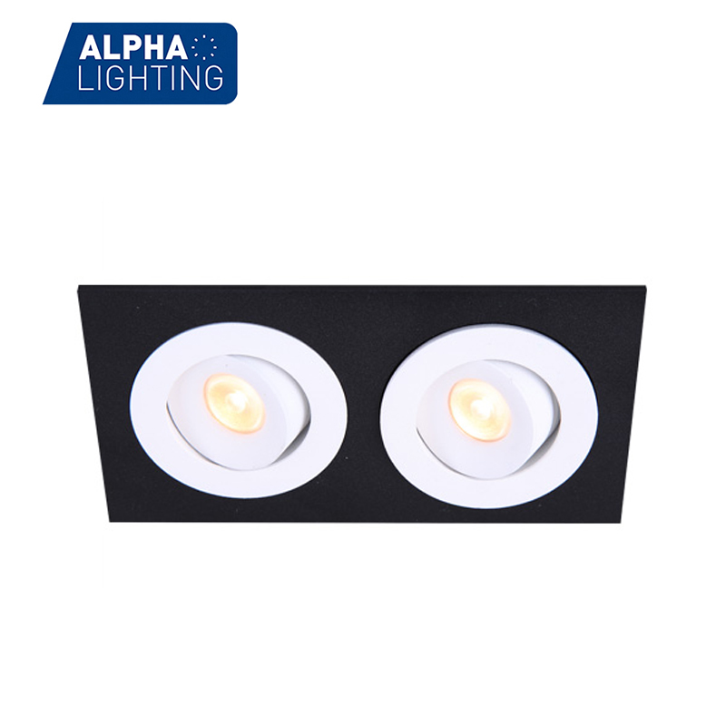 2*3W Double Heads Adjustable Square LED Recessed Downlight