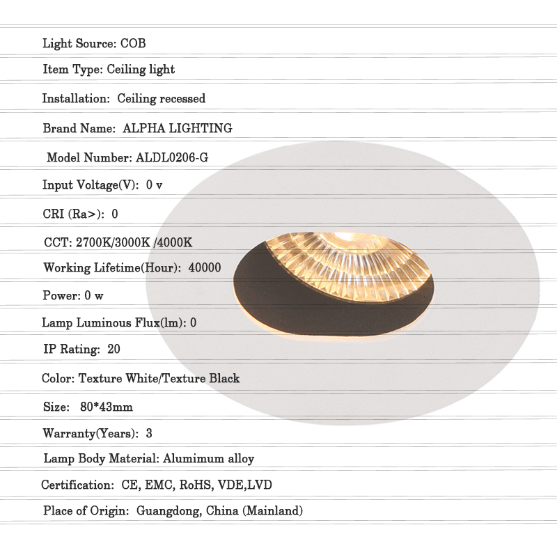 Gu10 led Recessed Downlight