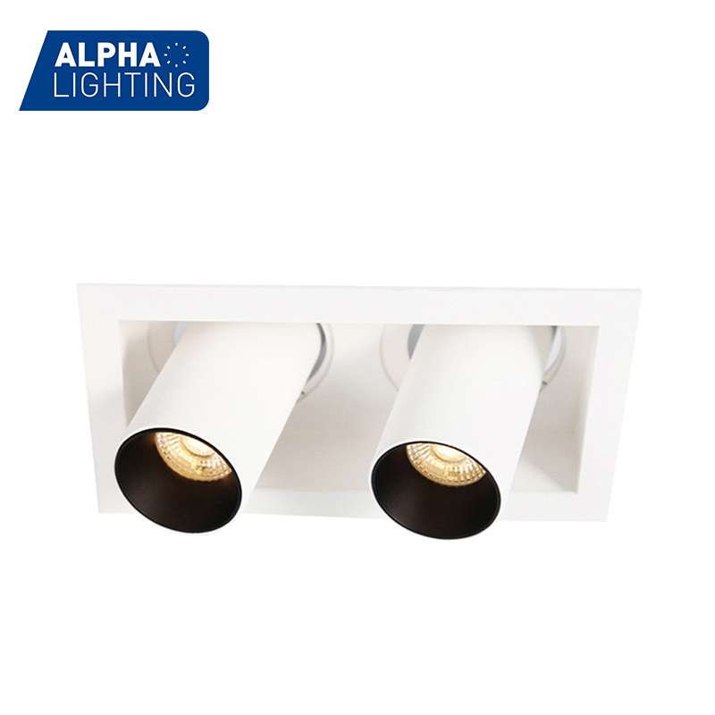 Double-head anti-glare LED embedded adjustable-angle downlight