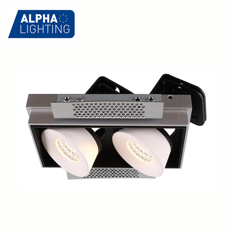Excellent heat dissipation double-head embedded led downlight adjustable angle spotlight