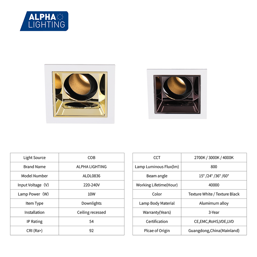 LED recessed COB spot light