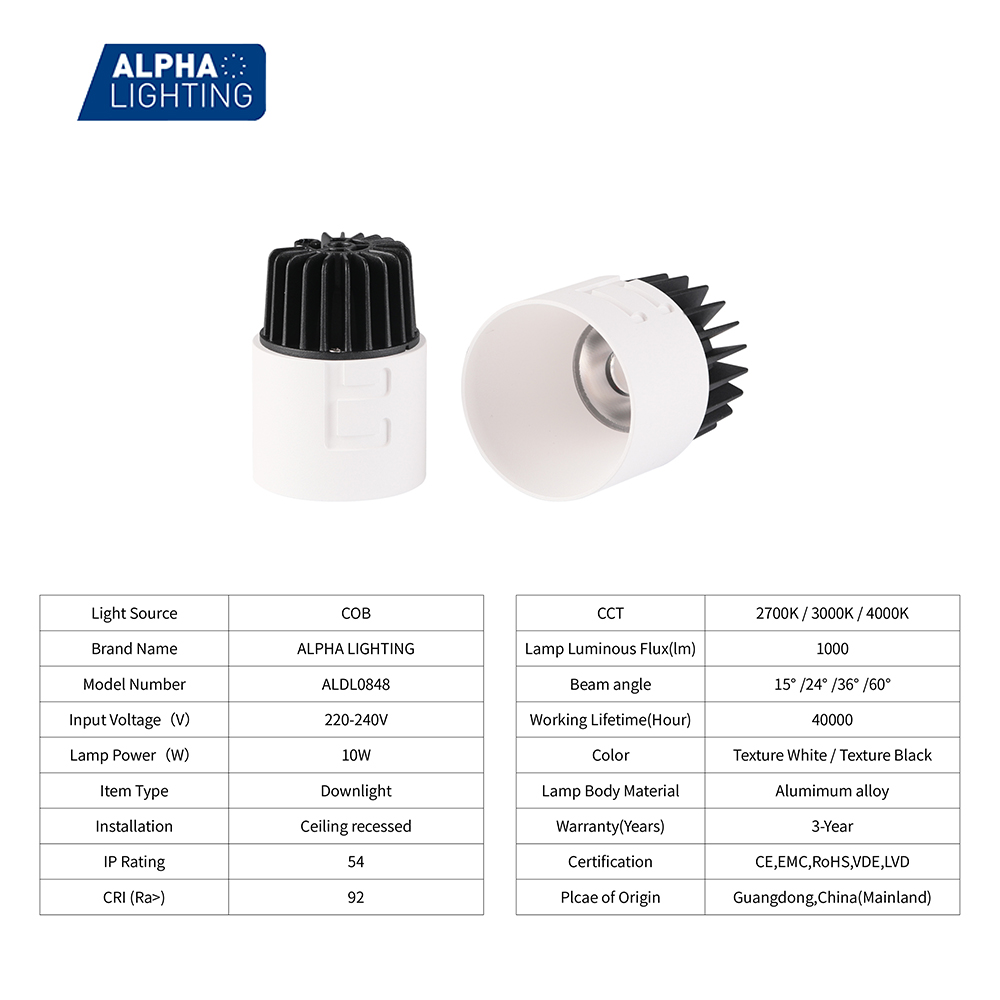 Trimless COB Led Downlights